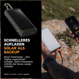 Xtorm Go2 Series Solar Powerbank 10.000mAh 15W 1x USB-C / 1x USB-A charcoal schwarz