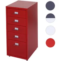 Mendler Boston Rollcontainer 69x28x41 cm rot