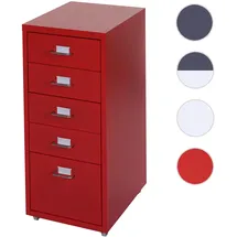Mendler Boston Rollcontainer 69x28x41 cm rot
