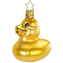 Inge-Glas® Christbaumschmuck, Süsse Bade Ente (1-tlg), mundgeblasen, handbemalt gelb