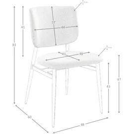 ac angel cerda Angel Cerdá Stuhl aus hellgrauem Stoff 4147 - Hellgrau/Schwarz