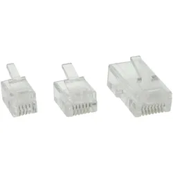InLine Modularstecker - 6P6C RJ12 zum Crimpen auf Flachkabel - 10er Pack