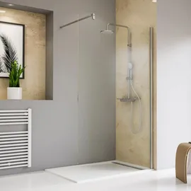 Schulte Toura Walk-In-Dusche links 120 x 200 cm schwarz Klarglas 8 mm