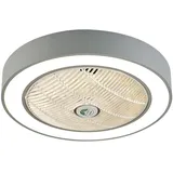 OUKANING Deckenventilator mit Beleuchtung, Fan Deckenventilator LED Licht, Einstellbare Windgeschwindigkeit, Dimmbar mit Fernbedienung für Schlafzimmer Wohnzimmer Esszimmer(Grau)