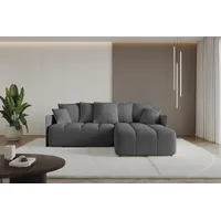 Altdecor Ecksofa mit Schlaffunktion und Bettkasten LONLI-L 251x189x68 Grau