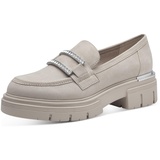 Marco Tozzi Damen Loafer mit Absatz mit Plateausohle Vegan, Beige (Dune), 40 EU