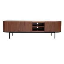 miliboo SKYE TV-Schrank 180 cm Dunkles Walnuss/Schwarz Holz/Metall