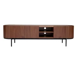 miliboo SKYE TV-Schrank 180 cm Dunkles Walnuss/Schwarz Holz/Metall