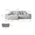 altdecor Ecksofa Cord mit Schlaffunktion 2-Sitzer Grau