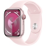 Apple Watch Series 9 GPS + Cellular 45 mm Aluminiumgehäuse rosé, Sportarmband hellrosa M/L