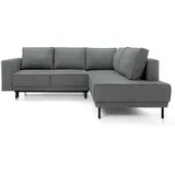 Selsey Eckcouch Easy-Clean-Velours 2-Sitzer Dunkelgrau