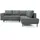 Selsey Eckcouch Easy-Clean-Velours 2-Sitzer Dunkelgrau