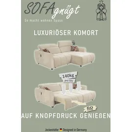 Jockenhöfer Eckcouch Baumwolle/Polyester 2-Sitzer Grün