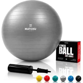 Matchu Sports Gymnastikball 75 cm - - Pilatesball Ø Yogaball - Silber