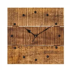Amagohome Holzuhr Wanduhr 30x30cm Holz Wohnzimmer lautlos quadratisch aus Mangoholz massiv