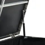 Tectake tectake® Auflagenbox, Kuusamo Aluminiumgestell und Rattangeflecht, komfortable Hubautomatik, 117 x 54 x 64 cm