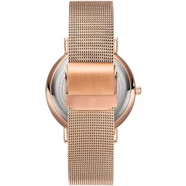 Paul Valentine Damen Armbanduhr PEARL ROSE GOLD MESH 36 MM PV36211