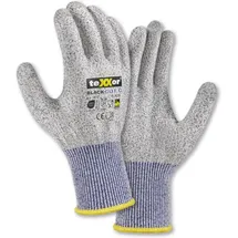 teXXor® Schnittschutz-strickhandschuhe Cut C ohne Beschicht., Grau-meliert/blau