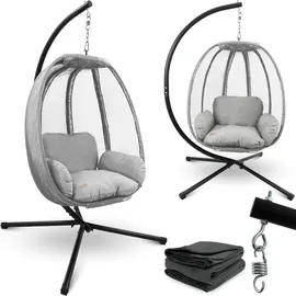 deluxe4home Hängesessel Hellgrau