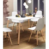 Paroli Esstisch PAROLI, weiß, B:120cm H:76cm T:80cm, Tische, Rechteckiger Esstisch Esstisch, Breite 120 cm