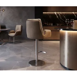 DeLife Barstuhl Clea-Flex Materialmix Schlamm Drehfuß höhenverstellbar Edelstahl drehbar, Barstühle