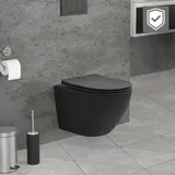 luxebath Hänge-WC mit WC-Sitz Schwarz matt Nano-Beschichtung