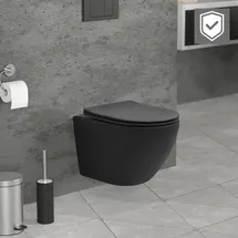 luxebath Hänge-WC mit WC-Sitz Schwarz matt Nano-Beschichtung