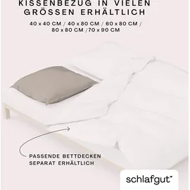 schlafgut Kissenbezug Woven Satin 80 x 80 cm Beige