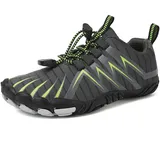 Xemuck Kinder Barfußschuhe Jungen Mädchen Barfussschuhe Atmungsaktiv rutschfest Wanderschuhe Leicht Sportschuhe Laufschuh Grau 39 - 39 EU