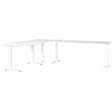Germania Mailand höhenverstellbarer Schreibtisch weiß L-Form, C-Fuß-Gestell weiß 240,0 x 220,0 cm