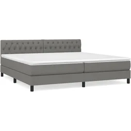 vidaXL Boxspringbett mit Matratze Dunkelgrau 200x200 cm Stoff - Grau