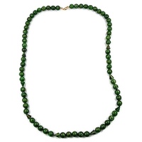 Gallay Perlenkette Kette Perlen 12mm grün-gold-marmor (1-tlg)