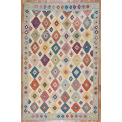 Kelim Teppich Amira 200 x 300 cm Polyester Beige