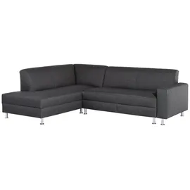 58 aufm Kessel Eckcouch Flachgewebe mit Schlaffunktion 2-Sitzer Grau