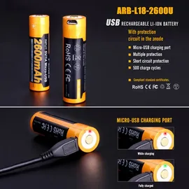 Fenix Li-Ion Akku 18650 400 mAh 1 St.
