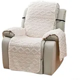 Liegestuhlbezug Beidseitig Jacquard Plus Samt Recliner Sofabezüge 1 Sitz Sesselbezug Anti Rutsch Stuhlschoner Beige