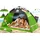 eloneo Pop Up Strandmuschel UV Schutz 80+, Leichter Aufbau und kleines Packmaß inkl. Tragetasche, Sonnenschutz & Windschutz für Babys und Erwachsene, Grün, 220x150x130 cm