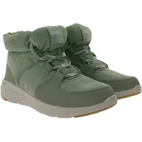 SKECHERS Damen Glacial Ultra Trend Up Ankle-Boots mit Ultra Go-Dämpfung Winter-Schuhe mit Air Cooled-Goga Mat 144194 Oliv-Grün - 38 1/2