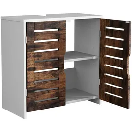VCM Waschbeckenunterschrank Flonali 60 x 60 cm Weiß/Eichefarben