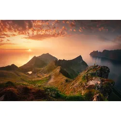 Fototapete PAPERMOON "Landschaft", bunt, B:3,00m L:2,23m, Vlies, Tapeten