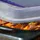 Relaxdays Backblech mit Deckel, 3 in 1 Kuchen Transportbox, BT 40,5 x 32,5 cm, Backform, Transporthaube, schwarz/blau