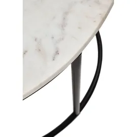 Stolkom Carryhome Couchtisch schwarz, Weiß, Stein, rund 80x46x80 cm, Couchtische, Marmor