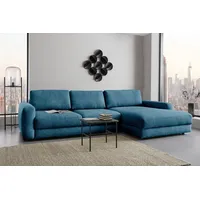 Places of Style Ecksofa Bloomfield, L-Form, wahlweise mit Bettfunktion und Bettkasten blau