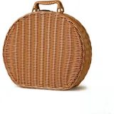 Picknickkorb,Picnic Basket,Picknick Korb,mit Griff,Geeignet für Picknick und Outdoor-Aktivitäten,braun(Größe S: 17x11x20 cm)