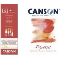 Canson Canson, Heft - Block, Zeichenpapierblock "Figueras", 400 x 500 mm, 290 g/qm 10 Blatt, Leinenstruktur, an der kurzen Seite