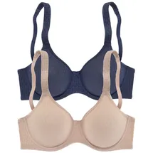 PETITE FLEUR T-Shirt-BH Damen marine+toffee Gr.100B