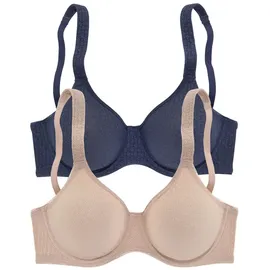 PETITE FLEUR T-Shirt-BH Damen marine+toffee Gr.100B