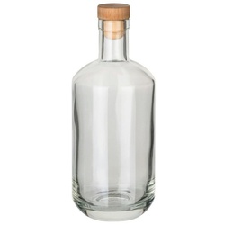 gouveo Dekanter 700 ml Pacho mit Korken – Design-Flasche 0,7l aus Glas, (1-tlg), Holzgriffkorken