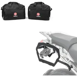 Set: Kofferträger passend für BMW R 1200 GS 04-12 Bagtecs SLP für Alukoffer und Satteltaschen + Alukoffer Innentaschen passend für BMW R 1250 / 1200 GS / Adventure 04-21 Koffer Taschen Bagtecs MS1