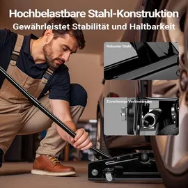Wiltec Rangierwagenheber Stahl schwarz 13,5-40 cm